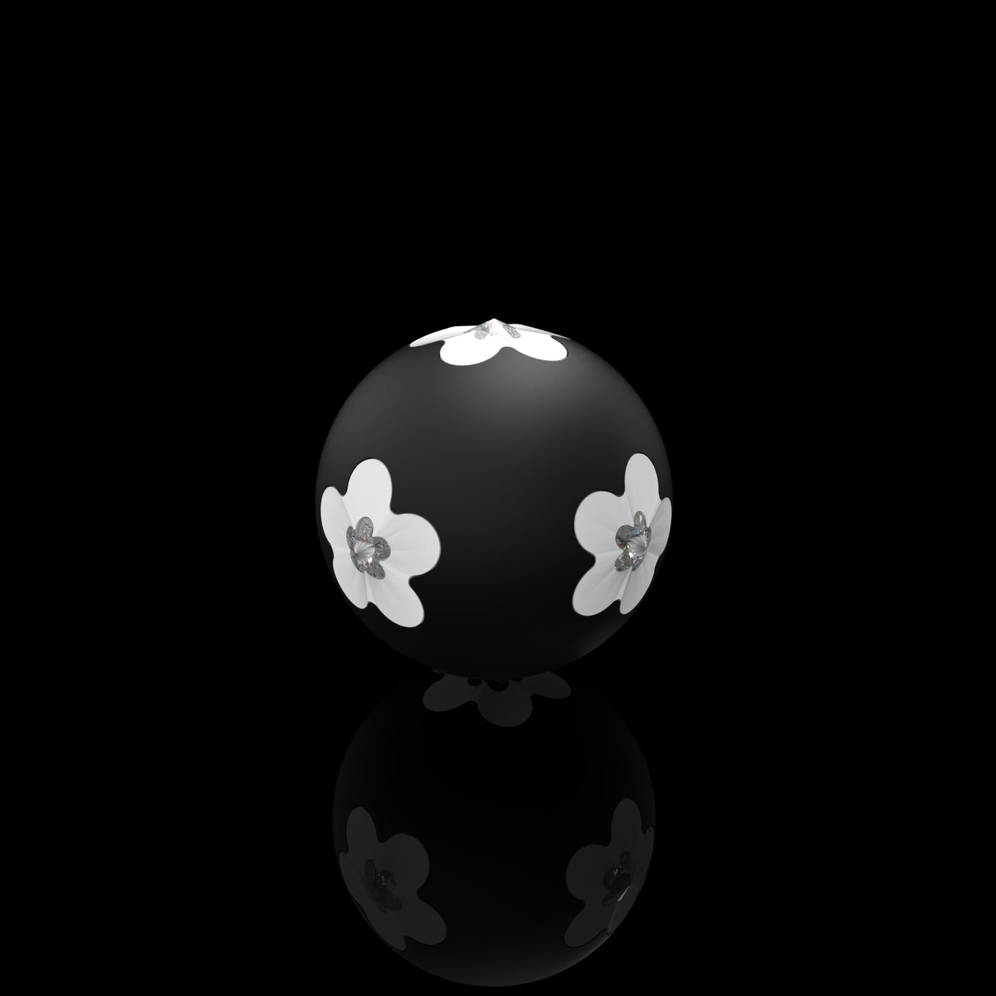 KAMOU Luxury Art Toy black sphere with cherry blossom Inlay Patterns 